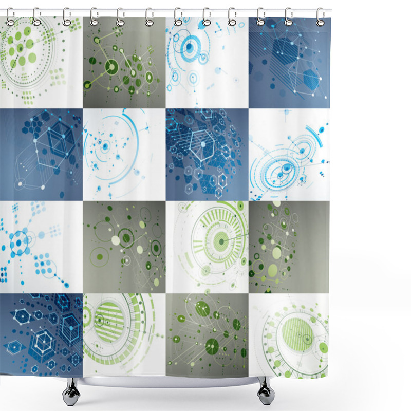 Personality  Set Of 3d Abstract Backgrounds  Shower Curtains