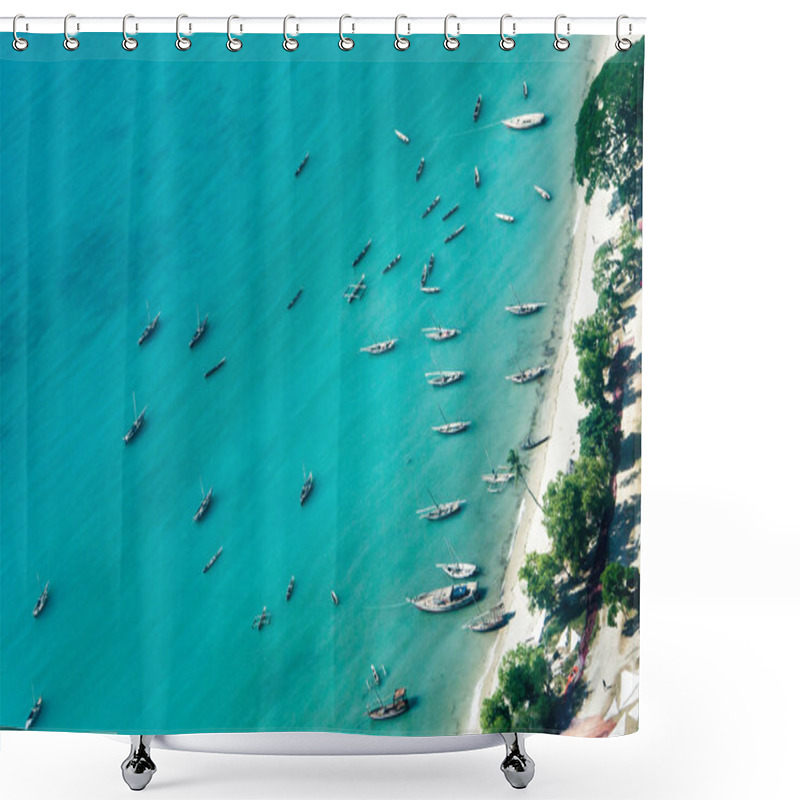 Personality  Boats On Coast Of Zanzibar Shower Curtains