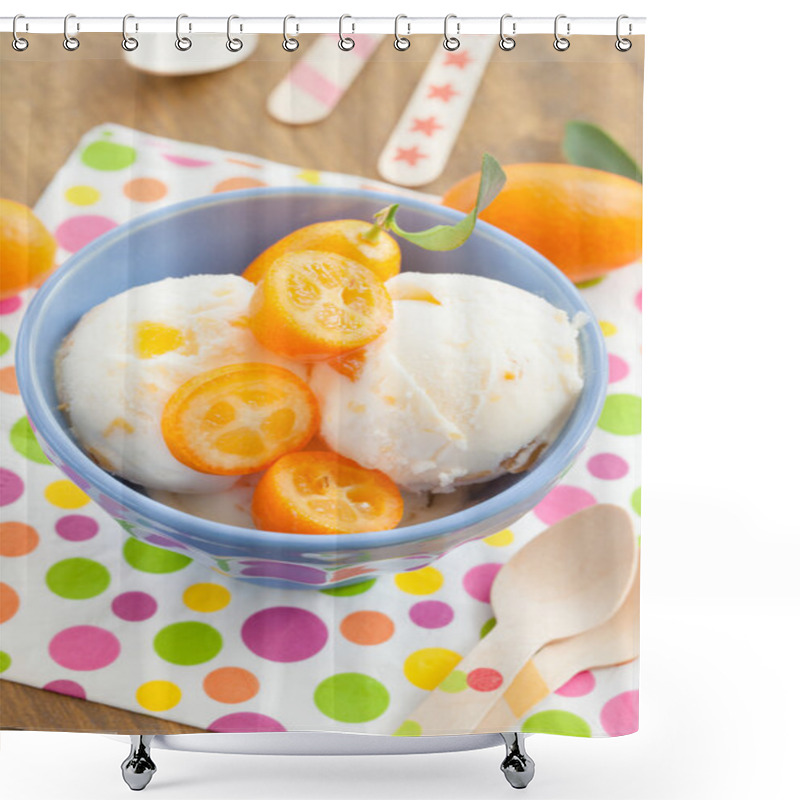 Personality  Ice Cream With Kumquats Shower Curtains