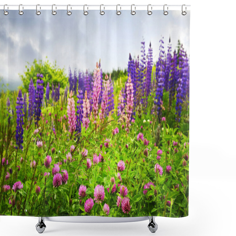 Personality  Purple And Pink Wildflowers Shower Curtains