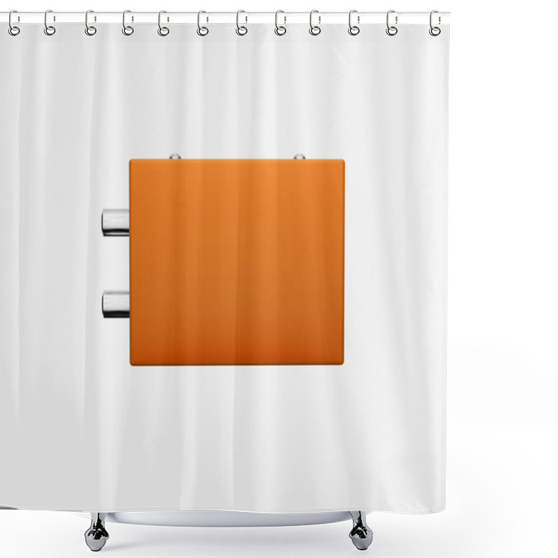 Personality  Modern Rectangular Orange Mini Vault Lock High Quality 6 Lever Key Lock With 2 Bolts 3D Illustration Shower Curtains