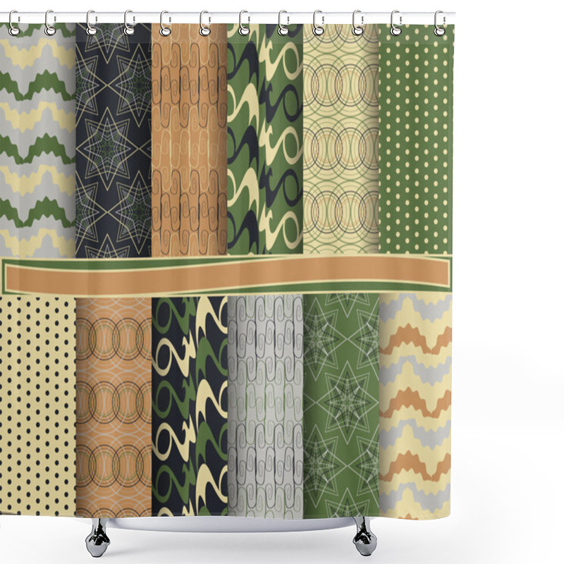 Personality  Set Of Abstract Vector Paper For Scrapbook Shower Curtains