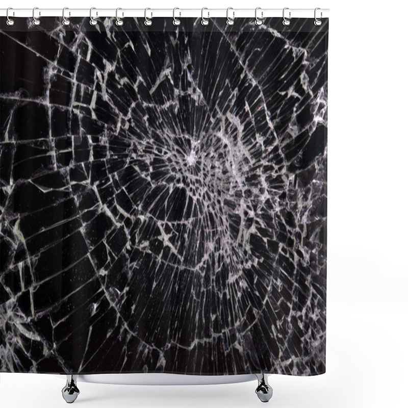 Personality  Broken Glass, Black Background Shower Curtains