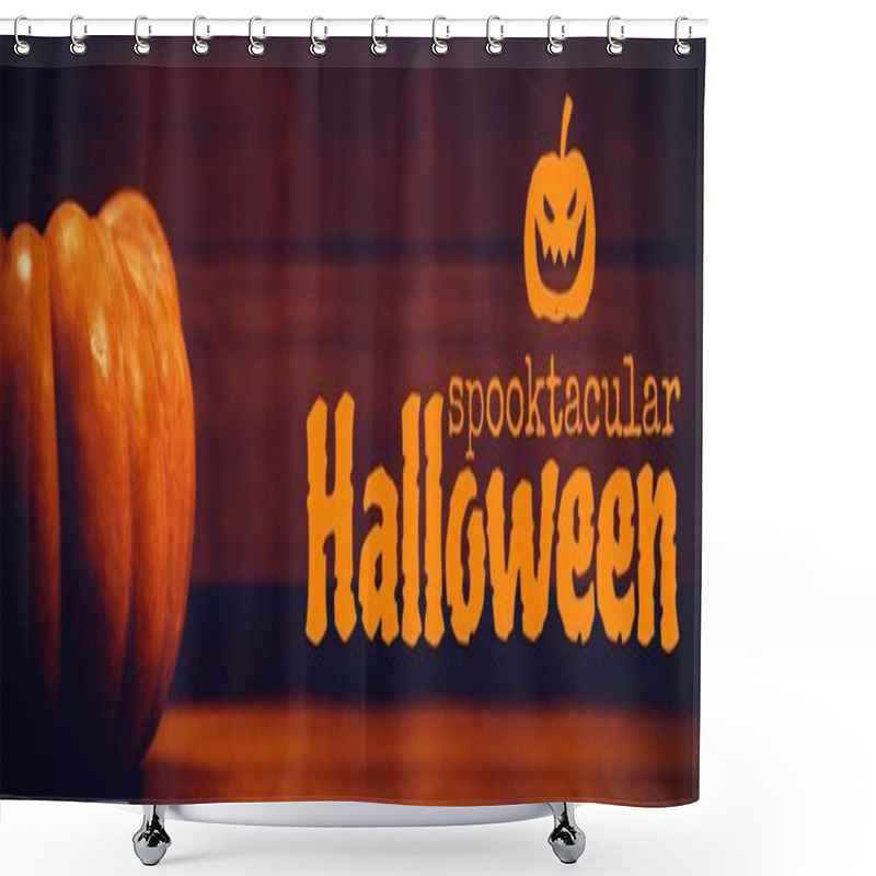 Personality  Spooktacular Halloween Text Shower Curtains