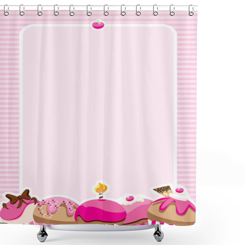 Personality  Cupcake Girls Invite/Menu Shower Curtains