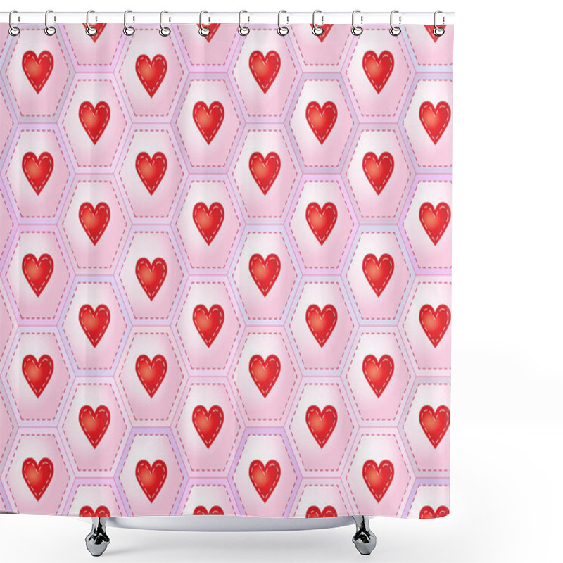 Personality  Hearts Patchwork Shower Curtains