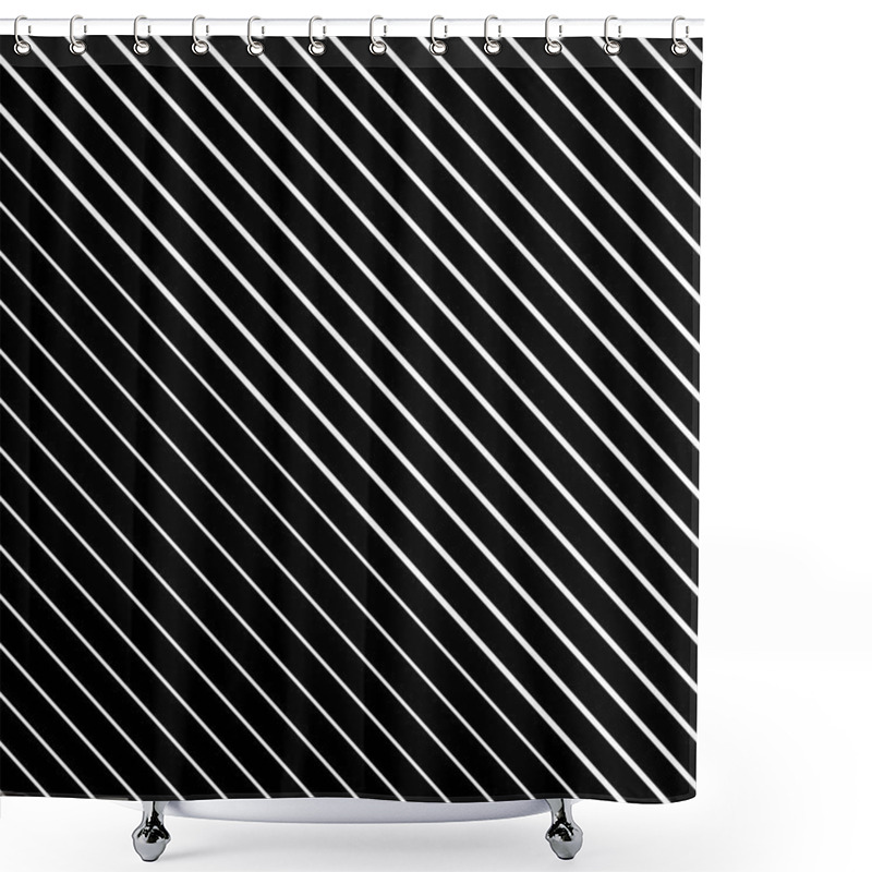 Personality  Black And White Diagonal Stripes Vector Background Shower Curtains