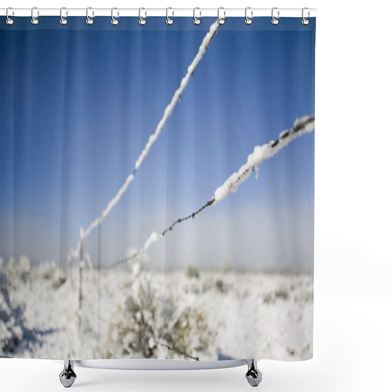 Personality  Barbed-Wire Fence In Winter Shower Curtains