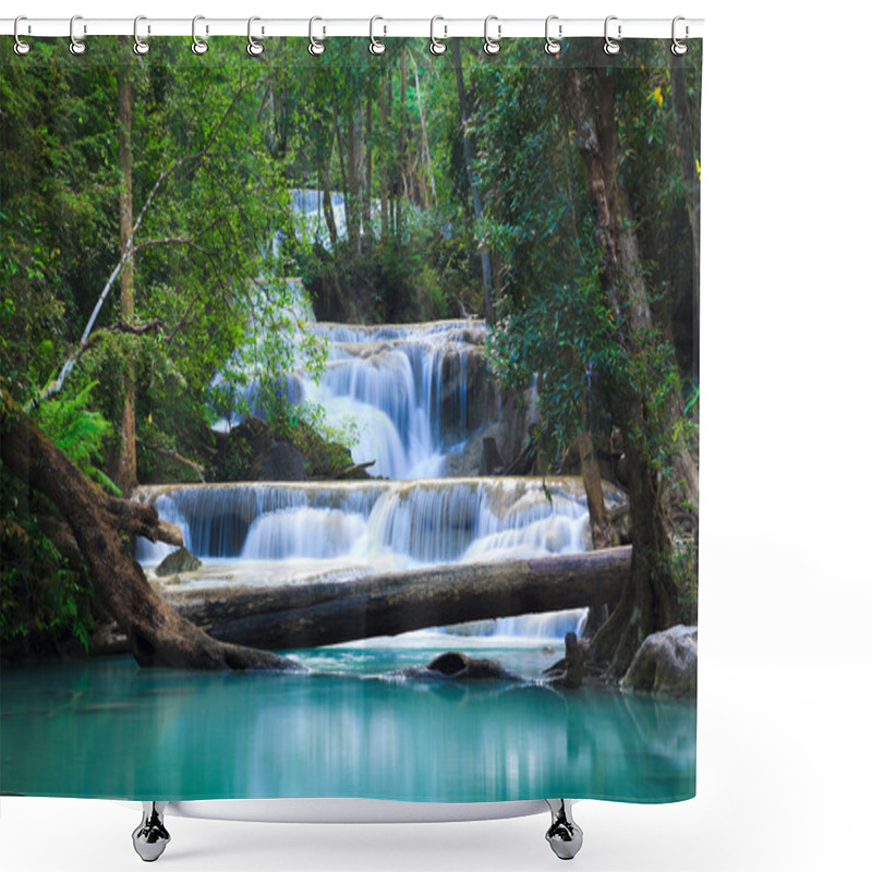 Personality  Erawan Waterfall, Kanchanaburi, Thailand Shower Curtains