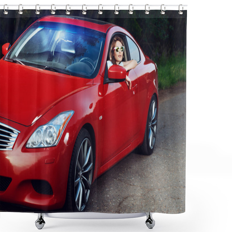 Personality  Travelling By Car Shower Curtains