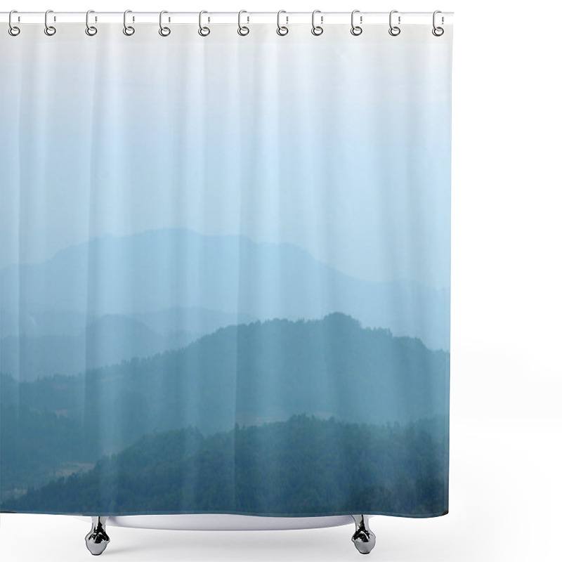 Personality  View Of Mountain After The Sunset Shower Curtains