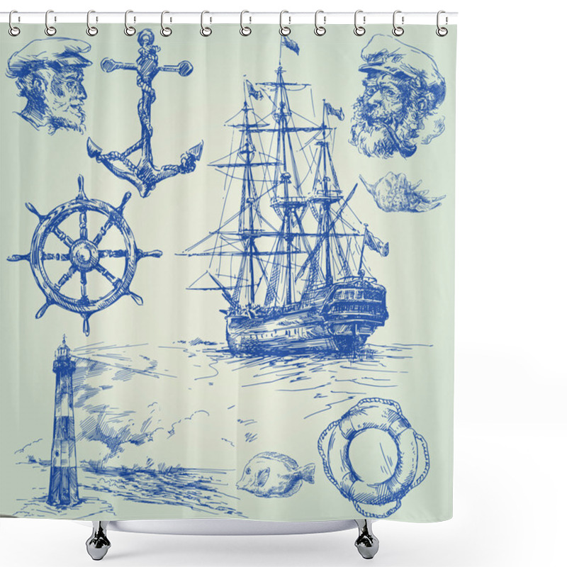 Personality  Nautical Elements Shower Curtains