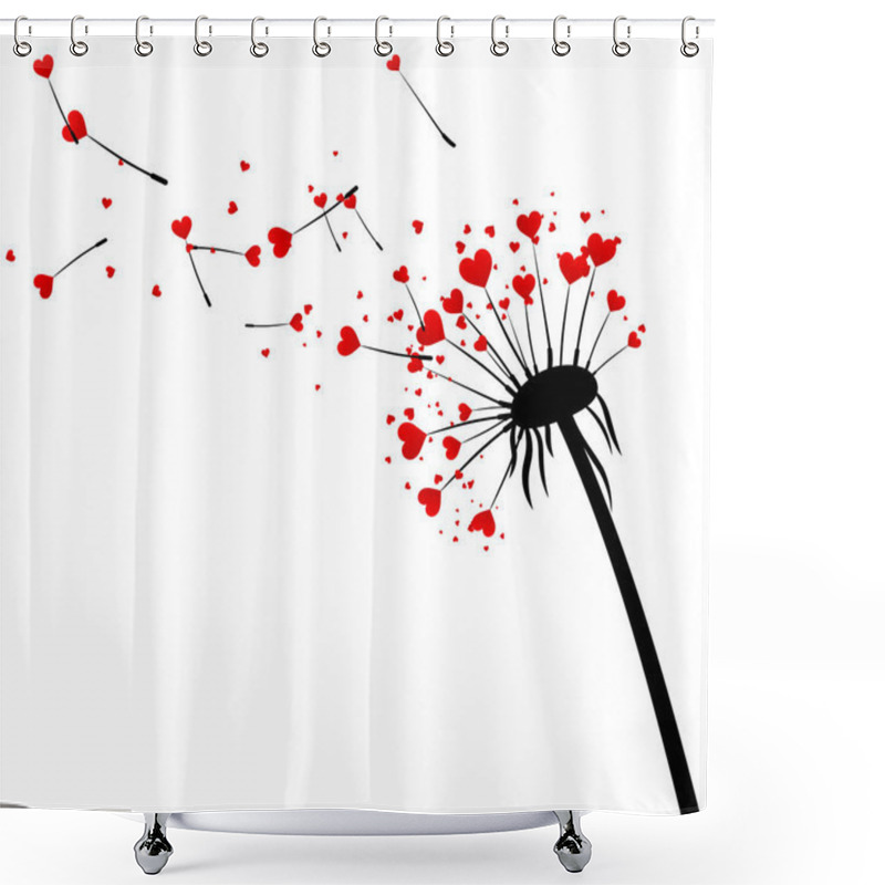 Personality  Valentine's Background With Love Dandelion. Shower Curtains