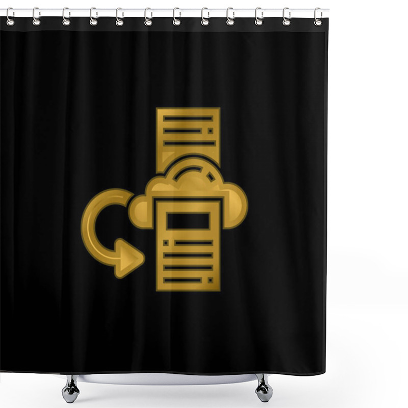 Personality  Backup Gold Plated Metalic Icon Or Logo Vector Shower Curtains