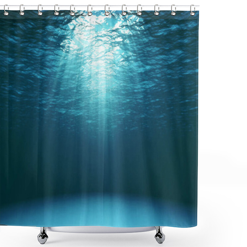 Personality  Dark Blue Ocean Surface Seen From Underwater Shower Curtains