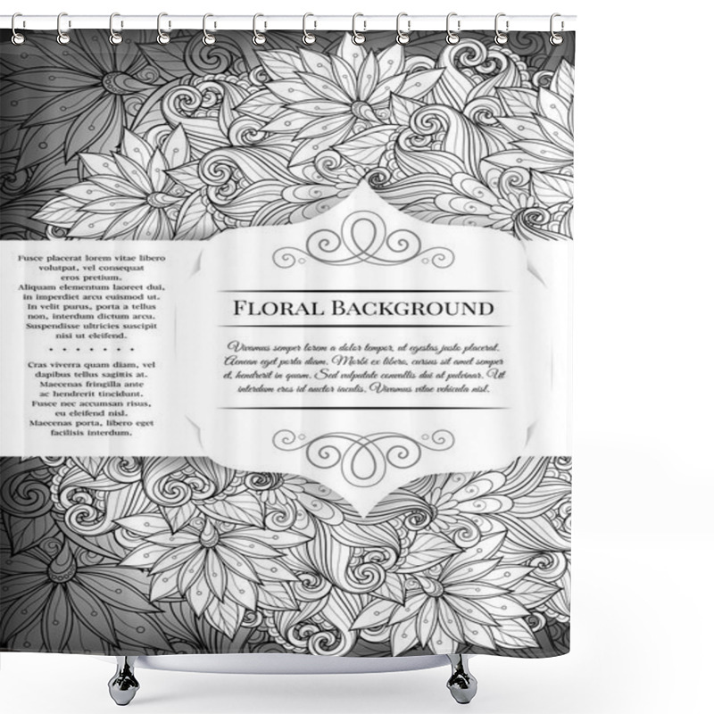 Personality  Floral Template With Place For Text Shower Curtains