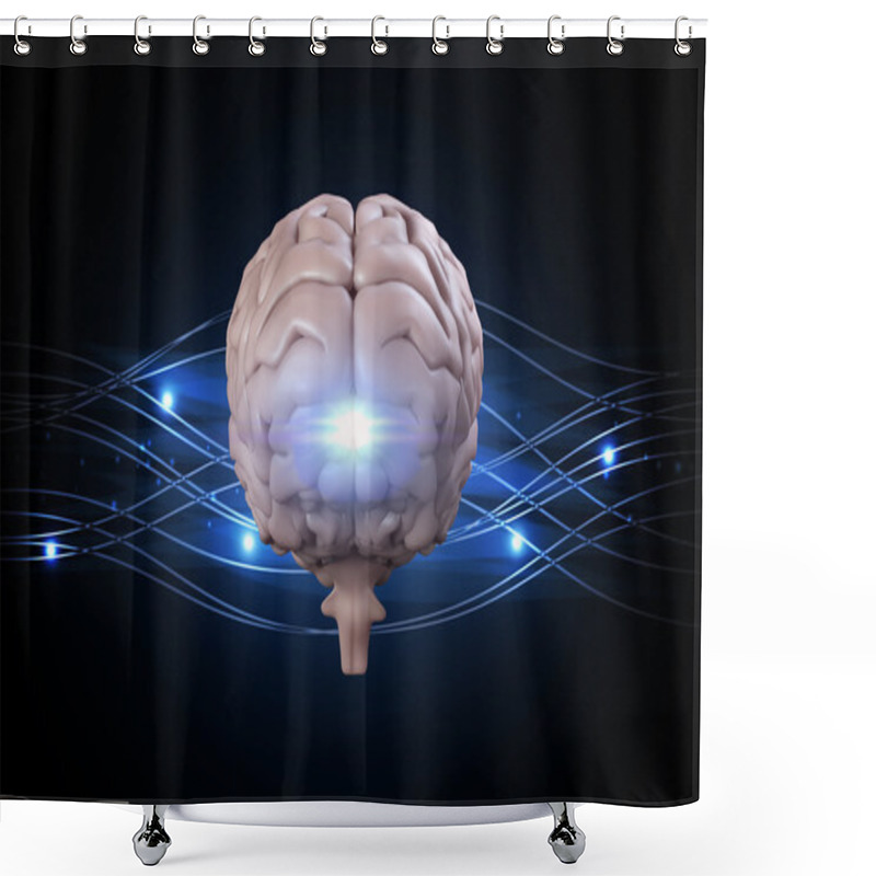 Personality  Composite Image Of Brain Shower Curtains