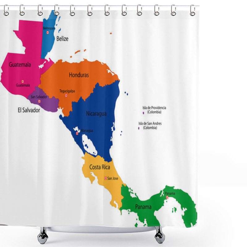 Personality  Central America Map Shower Curtains