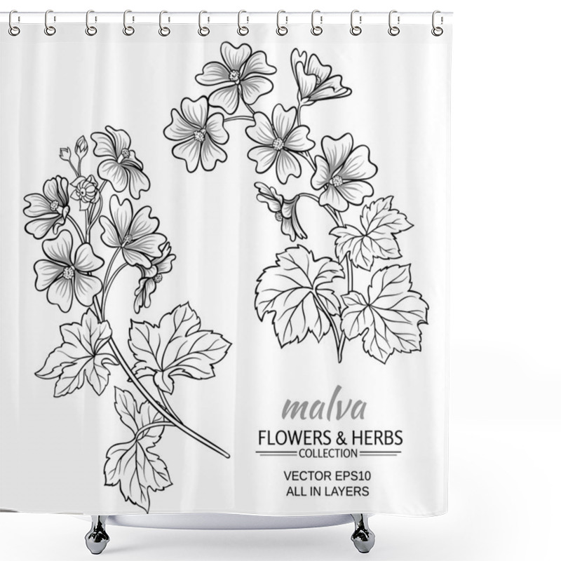 Personality  Malva Vector Set Shower Curtains