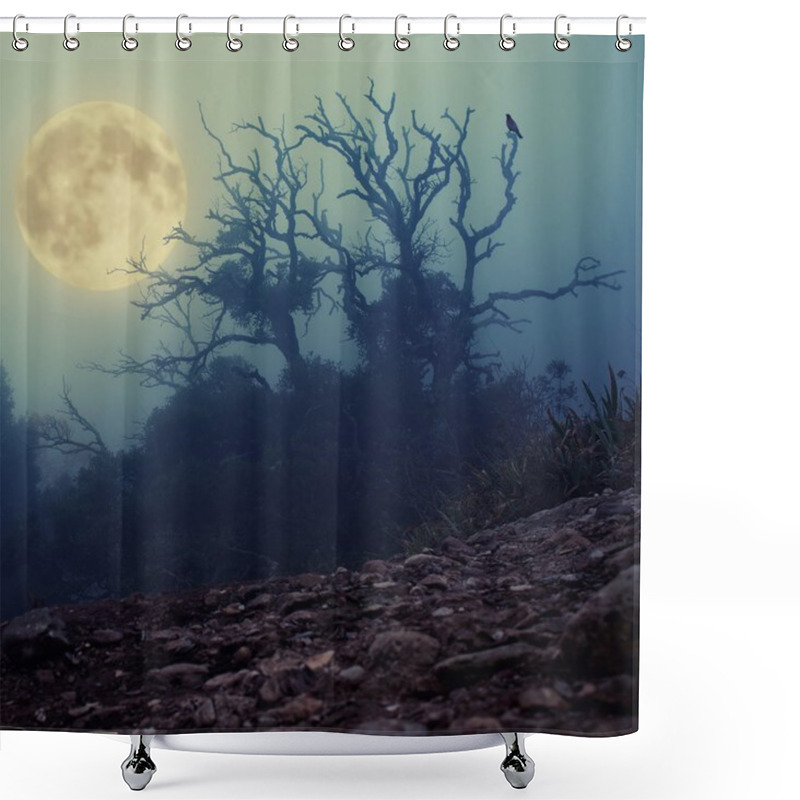 Personality  Old Spooky Tree Shower Curtains