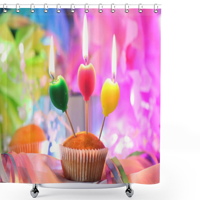 Personality  Cake Candle Celebration Shower Curtains