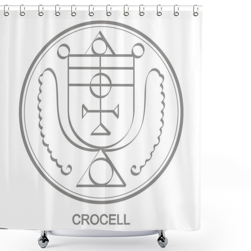 Personality  Vector Icon With Symbol Of Demon Crocell. Sigil Of Demon Crocell Shower Curtains