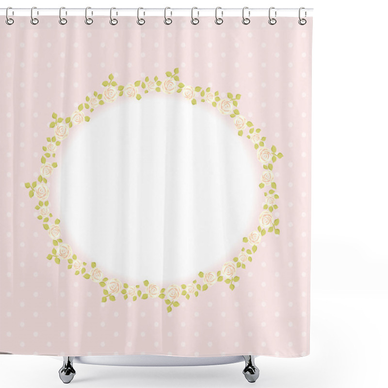 Personality  Floral Frame With Roses Shower Curtains