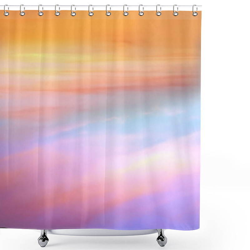 Personality  Pink  Sunset Background Beautiful Sun And Sky Sunlight Evening Clouds On Skyline Nature Pink Yellow Blue Color   Shower Curtains