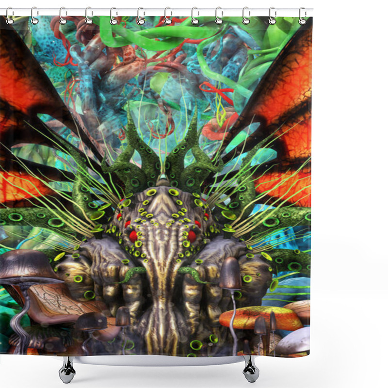 Personality  Cthulhu Fantasy Monster Garden Shower Curtains