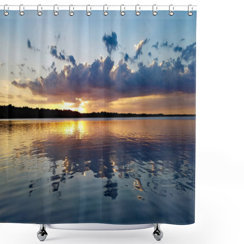 Personality  Sunset And Cloudscape Over Coot Bay, Everglades National Park. Shower Curtains