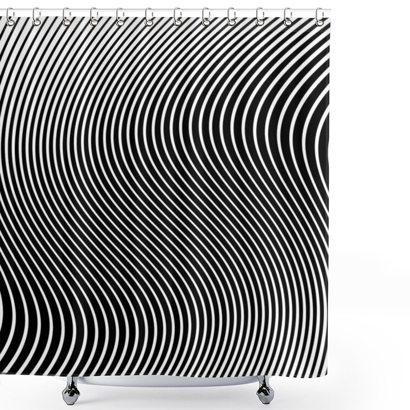 Personality  Abstract Background With Wavy Lines. Wavy Lnes Shower Curtains