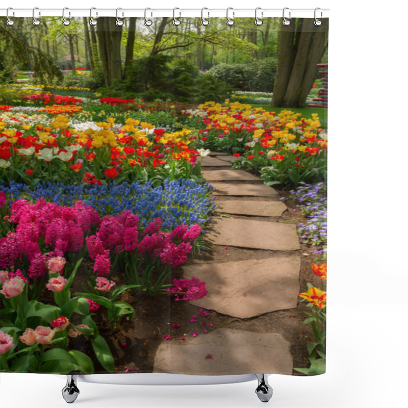 Personality  Stone Path  Winding In A Garden Shower Curtains