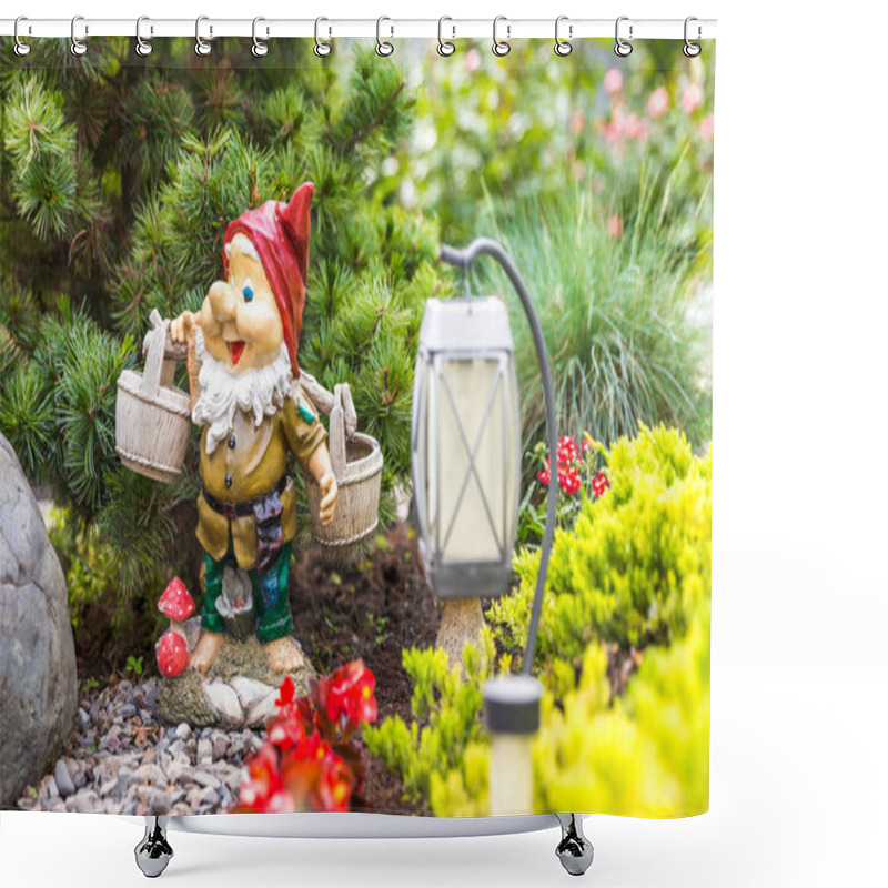 Personality  Garden Dwarf In Home Garden, Gnome Decoration Shower Curtains