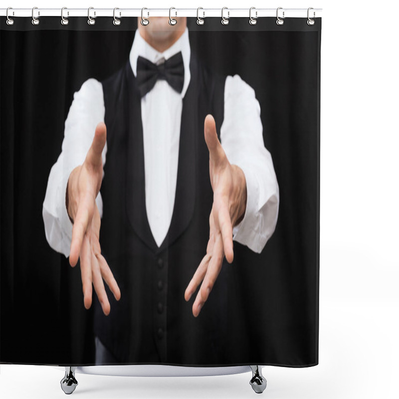 Personality  Casino Dealer Showing Trick Shower Curtains