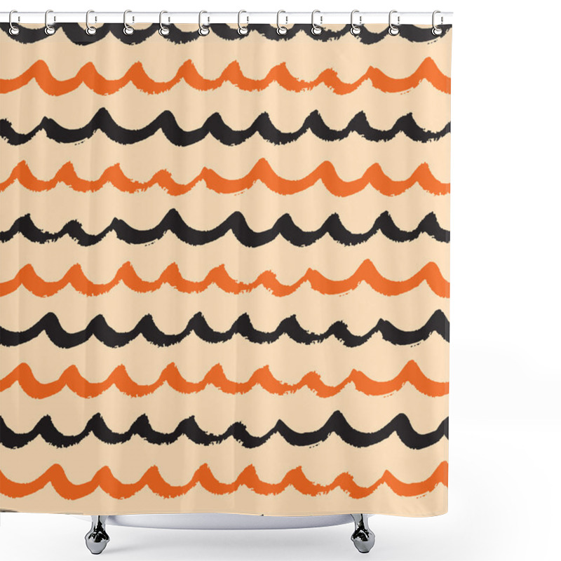 Personality  Waves Halloween Party Design. Shower Curtains