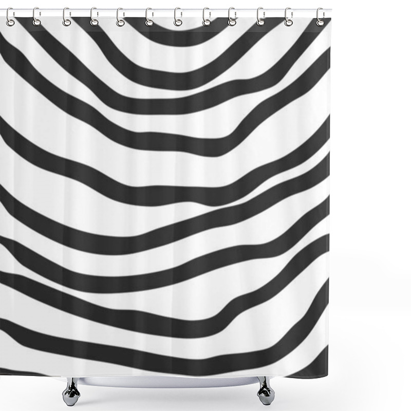 Personality  Abstract Background With Wavy And Curly Lines Pattern Shower Curtains