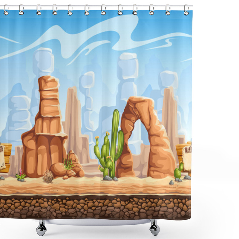 Personality  Tileable Horizontal Background Wild West. Set1 Shower Curtains