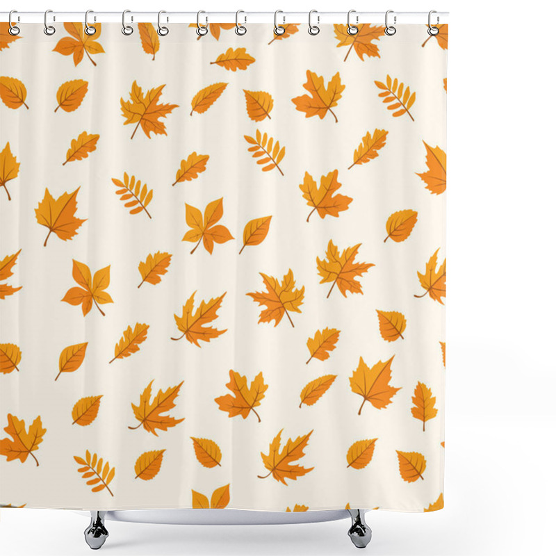 Personality  Autumn Forest Leaves Seamless Pattern. Shower Curtains