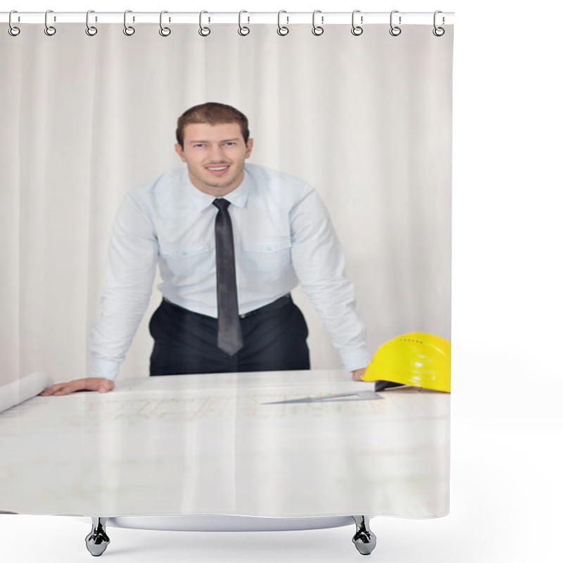 Personality  Architect On Construction Site Shower Curtains