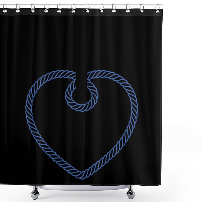 Personality  Vector Marine Anchor With Rope Heart. Isolated On White Background. Shower Curtains