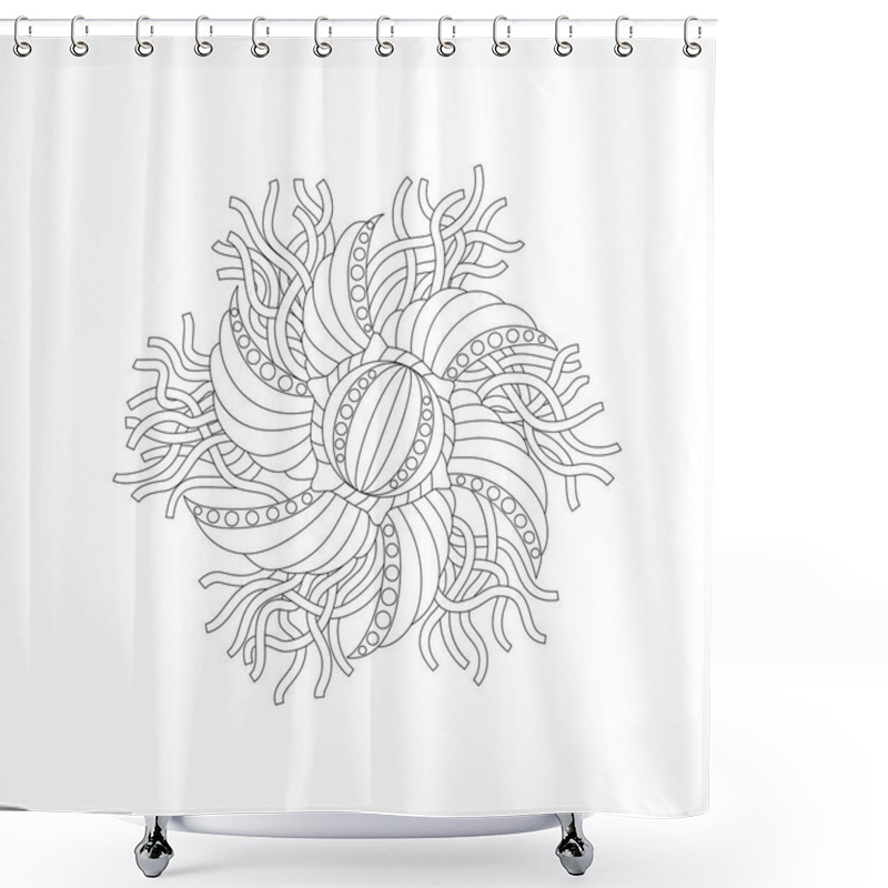 Personality  Abstract Monochrome Floral Composition Shower Curtains