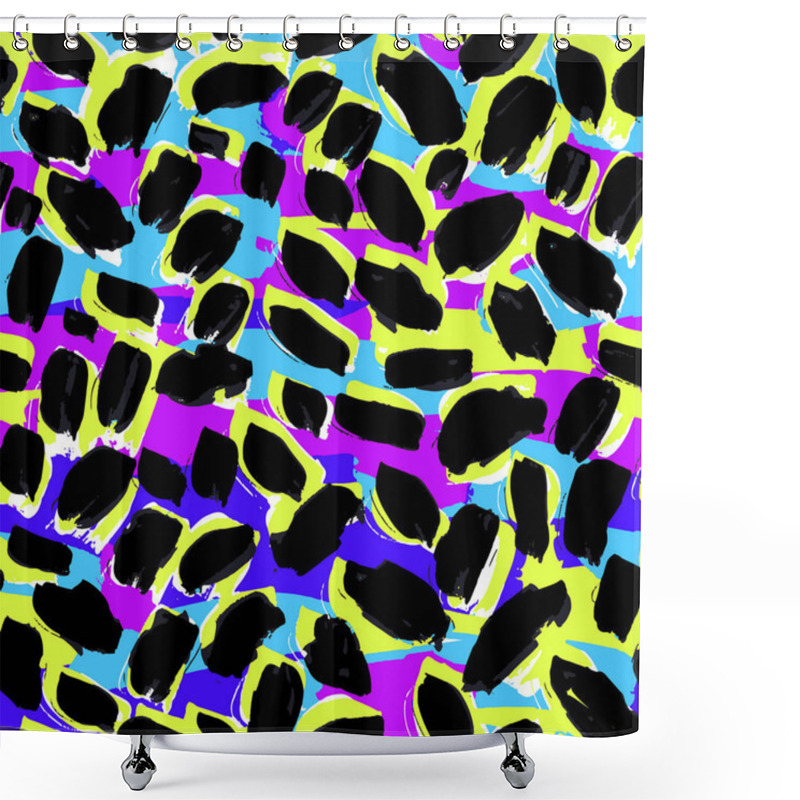 Personality  Exotic Leaves Summer Funky Seamless Pattern. Shower Curtains