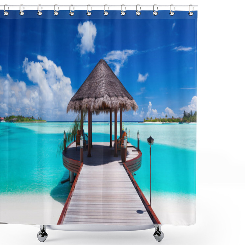 Personality  Jetty With Ocean View On Tropical Island Shower Curtains