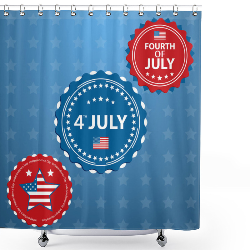 Personality  Independence Day- 4 Of July Vector Background Shower Curtains