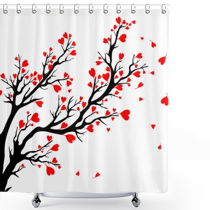 Personality  Valentines Day Tree. Shower Curtains