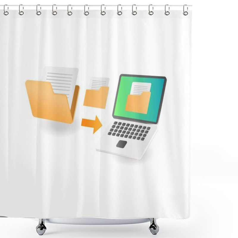 Personality  Transfer Data Folder With Computer Shower Curtains