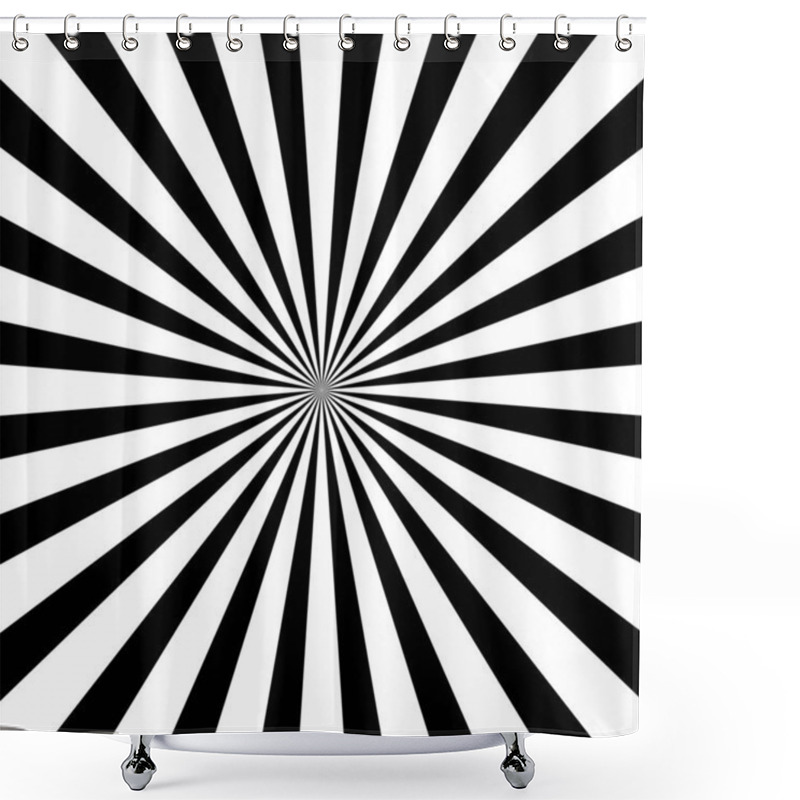 Personality  Randomness Irregular Radiating Stripes, Lines. Beams, Rays. Irregular Starburst, Sunburst Backdrop Shower Curtains