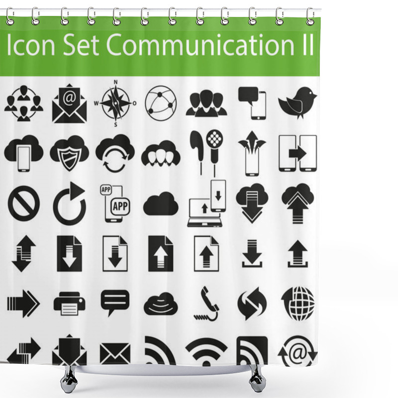 Personality  Icon Set Communication II Shower Curtains