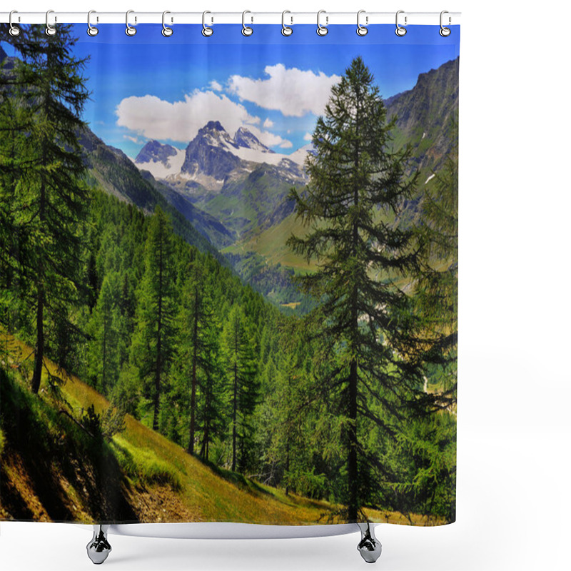 Personality  Alpien Mountain View On Granta Parey In Aosta Valley Shower Curtains