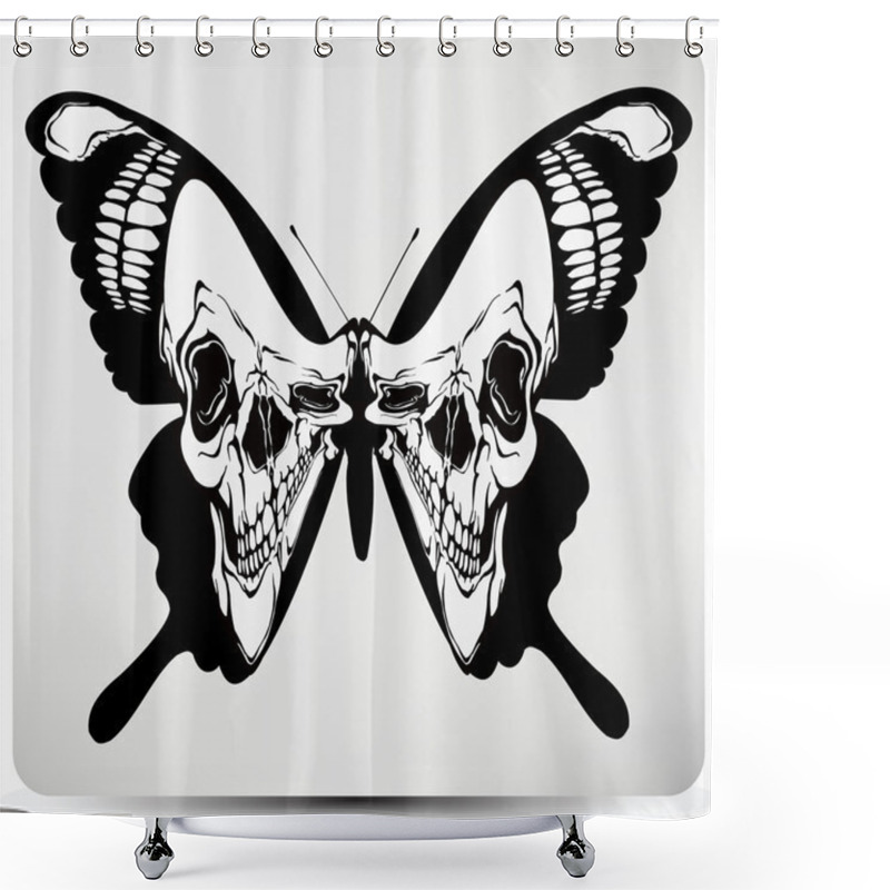 Personality  Butterfly Skull. Vector Illustration Shower Curtains